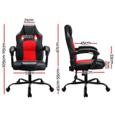 Artiss 2 Point Massage Gaming Office Chair PU Leather Red Chez Guru